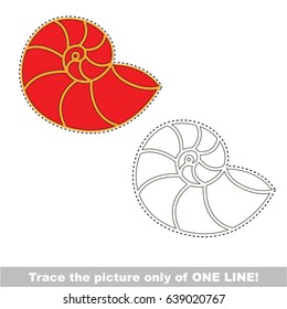Seashell. Dot to dot educational game for kids.