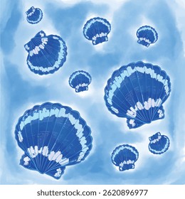 seashell fabric pattern. pattern design and more