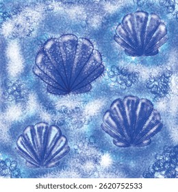 seashell fabric pattern. fashion fabric pattern design and more