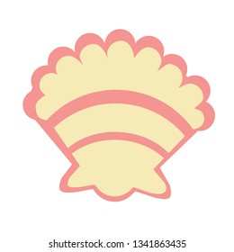 seashell flat illustration Marine creatures and underwater world series