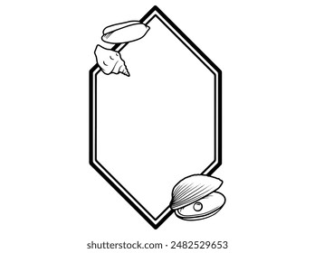 Seashell Frame Outline Background Illustration
