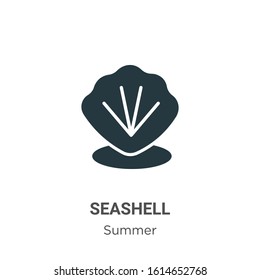Seashell glyph icon vector on white background. Flat vector seashell icon symbol sign from modern summer collection for mobile concept and web apps design.