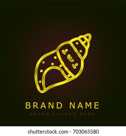 Seashell golden metallic logo