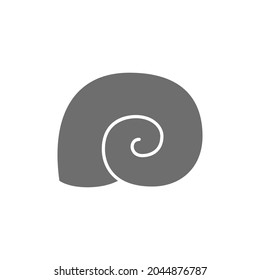 Seashell grey icon. Isolated on white background