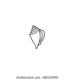Seashell, hand drawn illustration, vector 