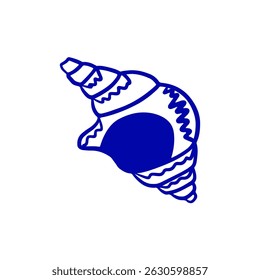 Seashell in hand drawn style. Vector clipart