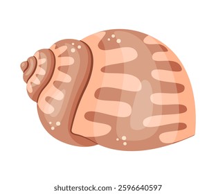 Seashell, Hand drawn trendy flat style isolated icon on a transparent background seashell. Vector illustration