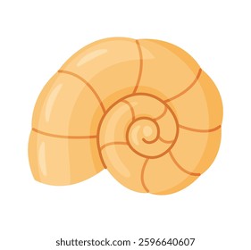 Seashell, Hand drawn trendy flat style isolated icon on a transparent background seashell. Vector illustration