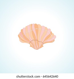 Seashell hand drawn vector in subtle colors