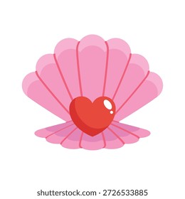 Seashell Heart Valentine Flat Icon