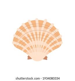 Seashell icon in beige color. Summer item on the sea or sandy beach. Vector flat illustration