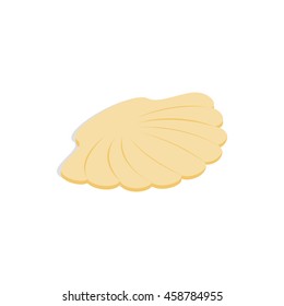 Seashell icon in isometric 3d style on a white background