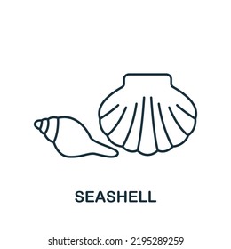 Seashell icon. Line simple Summer icon for templates, web design and infographics