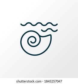 Seashell icon line symbol. Premium quality isolated mollusk element in trendy style.