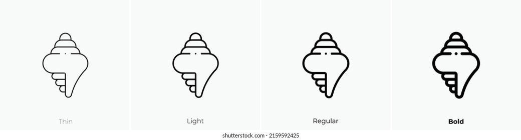seashell icon. Linear style sign isolated on white background. Vector illustration.