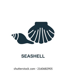 Seashell icon. Monochrome simple Summer icon for templates, web design and infographics
