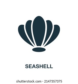 Seashell Icon. Monochrome Simple Seashell Icon For Templates, Web Design And Infographics