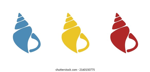 seashell icon on a white background, vector illustration