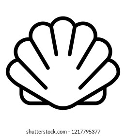 Seashell icon. Outline illustration of seashell vector icon for web design isolated on white background