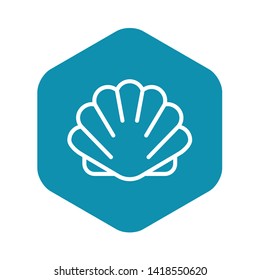 Seashell icon. Outline illustration of seashell vector icon for web design isolated on white background