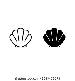Seashell icon set color editable on white background