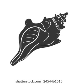 Seashell Icon Silhouette Illustration. Apple Murex Vector Graphic Pictogram Symbol Clip Art. Doodle Sketch Black Sign.