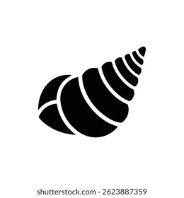 Seashell Icon Spiral Shape with Lines