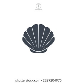 Seashell icon symbol vector illustration isolated on white background