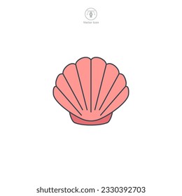 Seashell icon symbol vector illustration isolated on white background