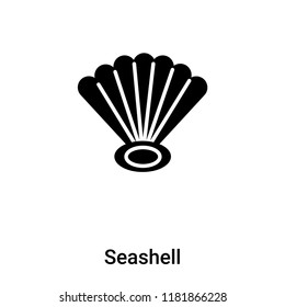 Seashell icon vector isolated on white background, logo concept of Seashell sign on transparent background, filled black symbol