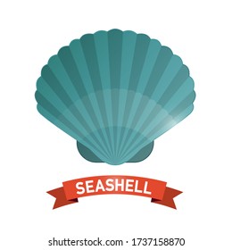 Seashell Icon. Vector Sea Shell Symbol Isolated.