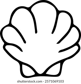 The seashell icon. Vector icon of seashells. Black linear seashell icons