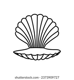 Seashell icon vector. Shell illustration sign. Sea life symbol or logo.