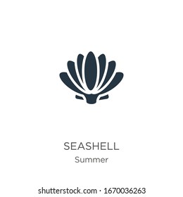 Seashell icon vector. Trendy flat seashell icon from summer collection isolated on white background. Vector illustration can be used for web and mobile graphic design, logo, eps10