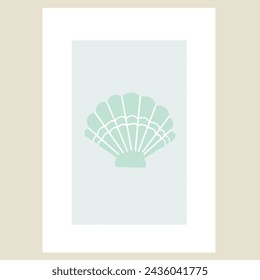 
Seashell illustration art print design poster