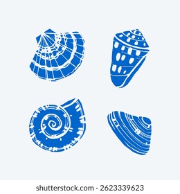 Seashell illustration. Contour vector illustration for packaging, corporate identity, labels, postcards and pattern.