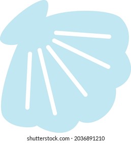 Seashell illustration light blue cute pop pastel color
