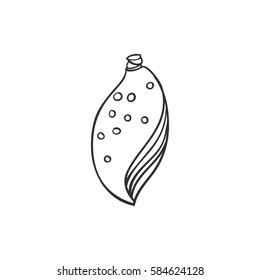 Seashell isolated on white. Vector illustration. Beach concept for restaurant menu card, ticket, branding, logo label. Black and white
