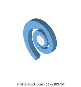Seashell isometric left top view 3D icon