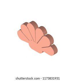 Seashell isometric left top view 3D icon