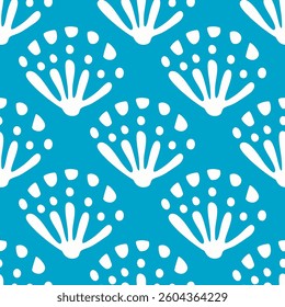 Seashell and Leaves Pattern, summer pattern design 