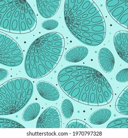 Seashell line abstract seamless vector repeat pattern.