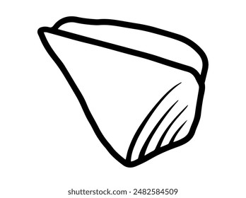 Seashell Line Art Black and White