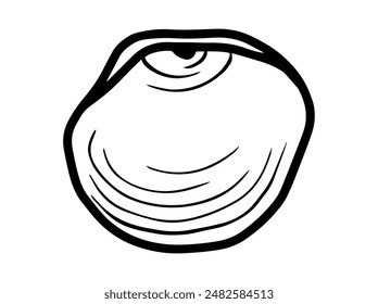 Seashell Line Art Schwarz und Weiß
