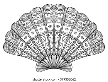 Seashell line art for coloring book, t shirt design effect, logo, tattoo and so on