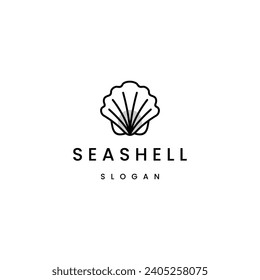 Seashell line art logo design template