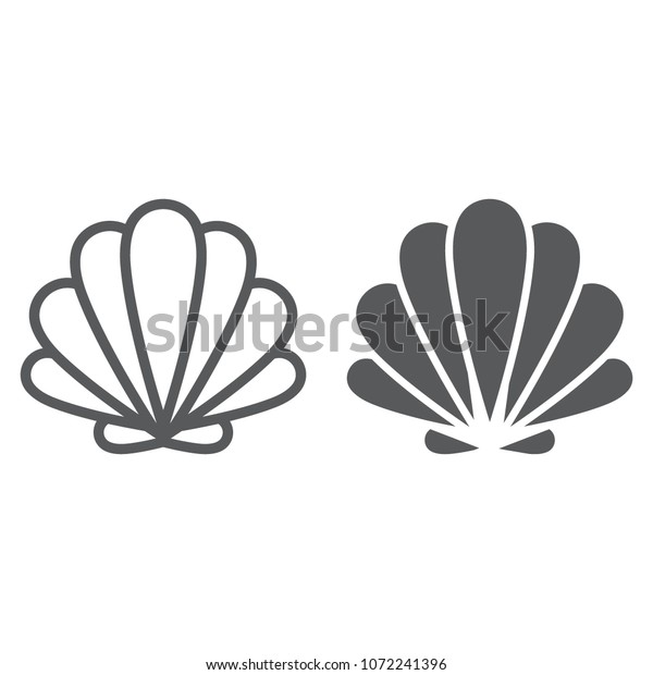 Seashell line and glyph icon, animal and underwater,\
shell sign vector graphics, a linear pattern on a white background,\
eps 10.