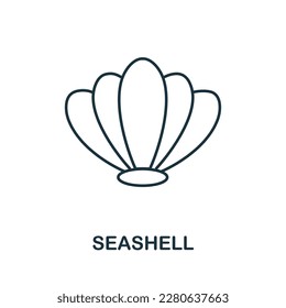 Seashell line icon. Monochrome simple Seashell outline icon for templates, web design and infographics