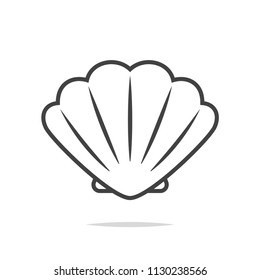 Seashell line icon vector