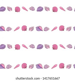 seashell line pattern , beautiful background with seashells, design in sea style, registration of wall-paper and textiles, a decor, other objects.